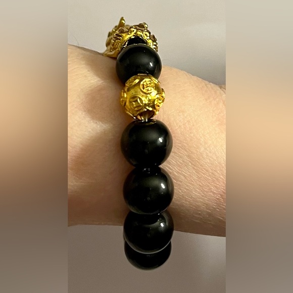 Obsidian (NWOT) elastic bracelet feng shui jewelry - Picture 12 of 17